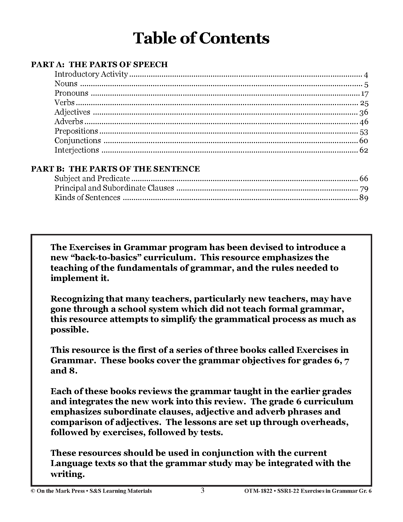 Exercises in Grammar 3 Book Savings Bundle! Grades 6-8