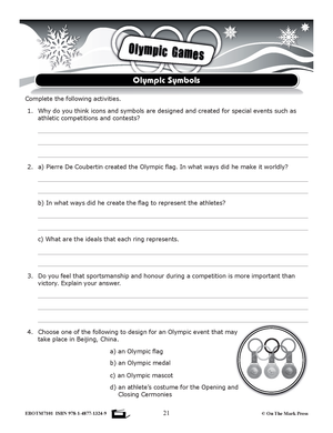 The 2022 Beijing Winter Olympics Grade 4-8