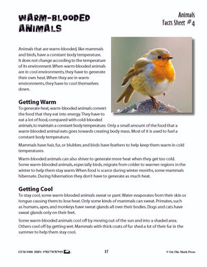 Animals: Student Reading Information & Worksheets Grades 3+