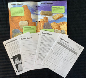 Rocks & Minerals Activities & Fast Fact Reading Folder Grades 4+