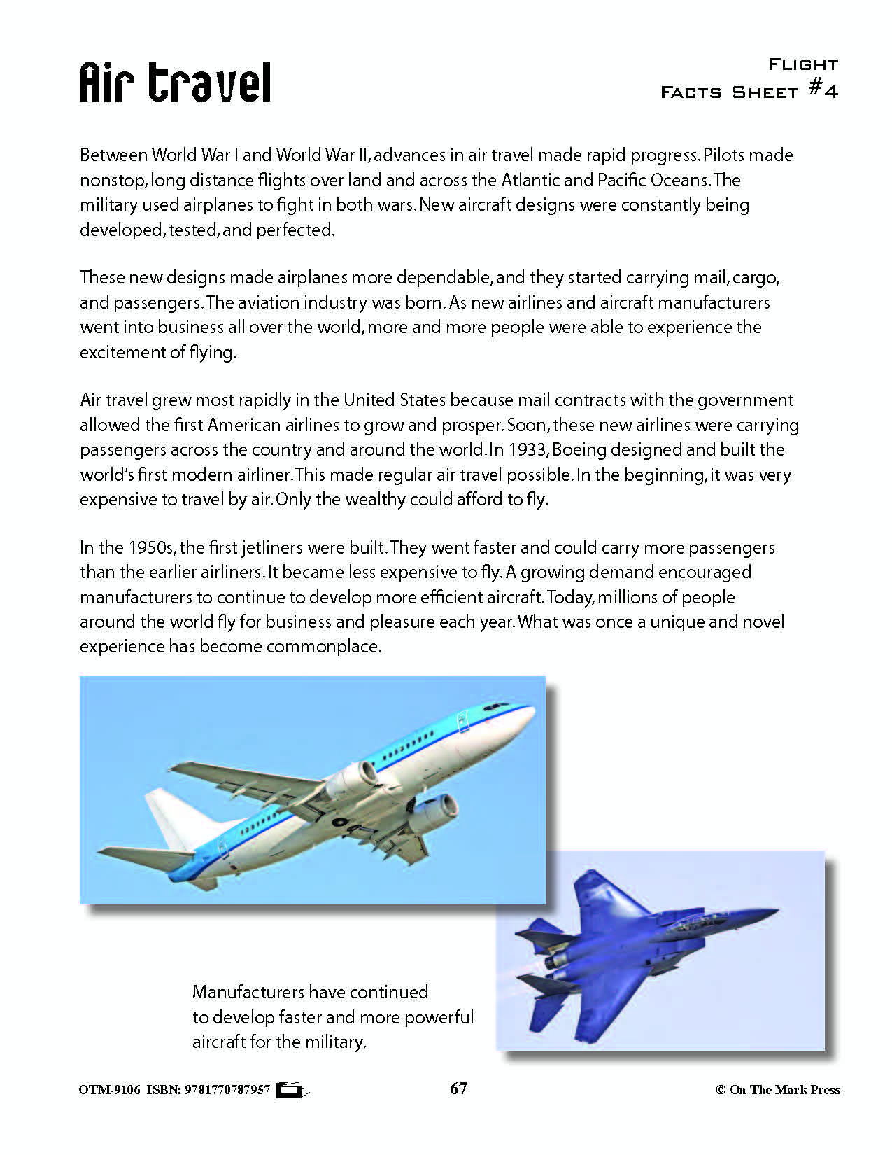 Air Travel Activities Grades 4+