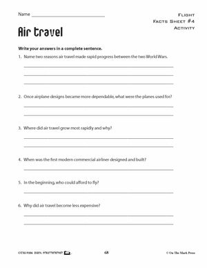 Air Travel Activities Grades 4+