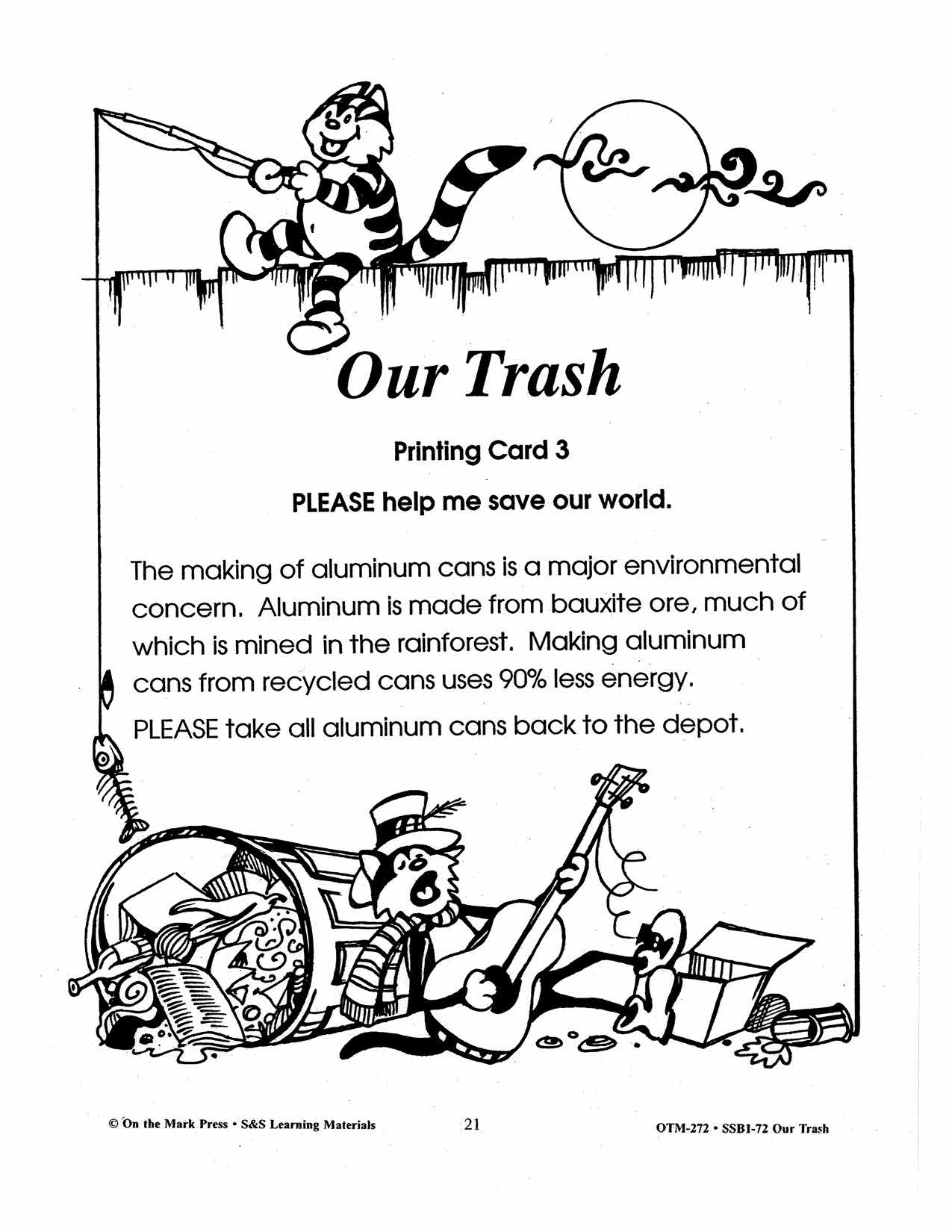 Our Trash Printing Cards Gr. 2-3