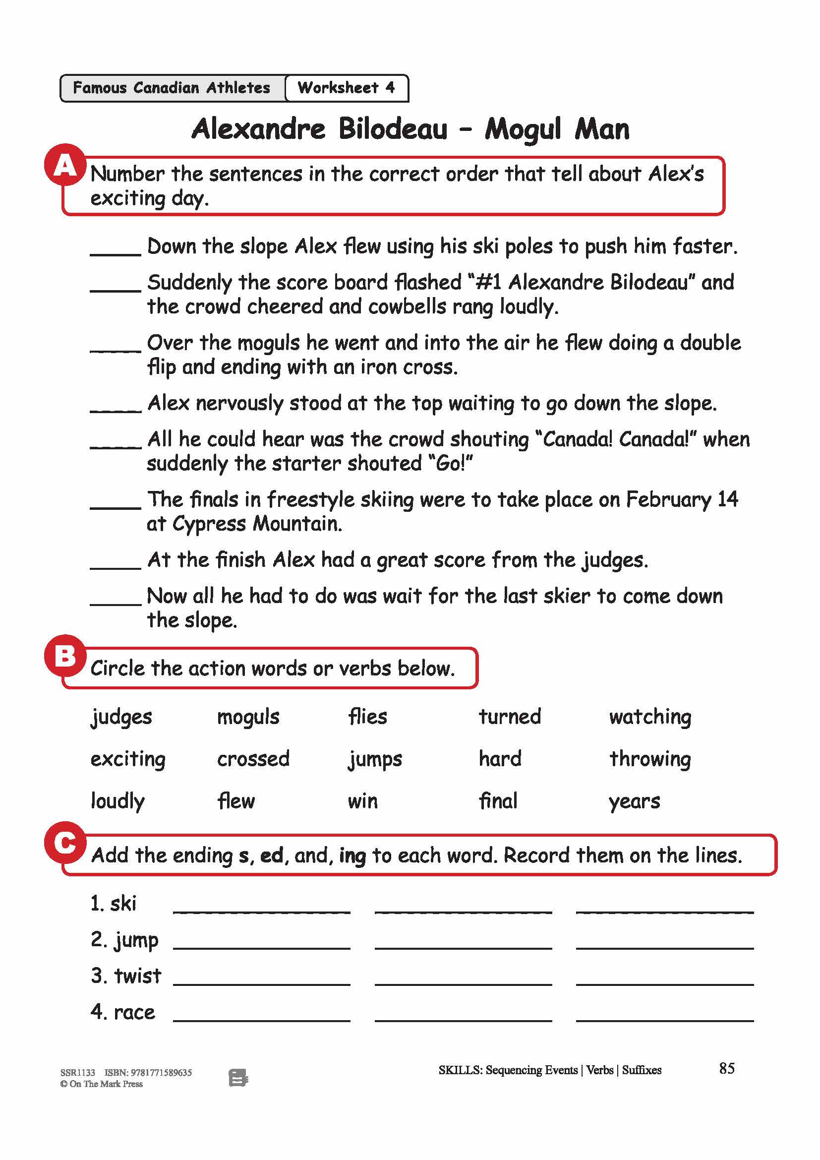 Alexandre Bilodeau - Mogul Man Reading Lesson Grades 2-3