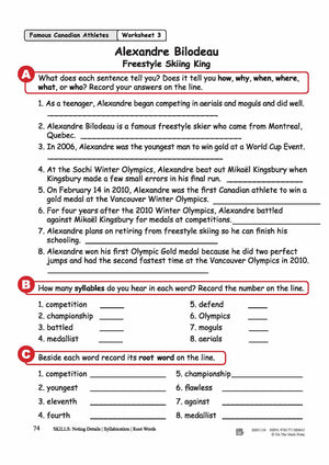 Alexandre Bilodeau - Freestyle Skiing King Reading Lesson Grades 3-4