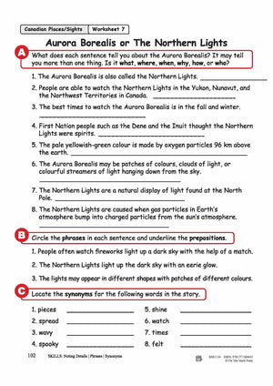 Aurora Borealis or The Northern Lights Reading Lesson Grades 3-4