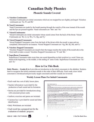 Canadian Daily Phonics Grades K-1 - Initial Consonants