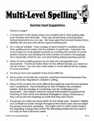 Multi-Level Canadian Spelling Program Grade 3-5