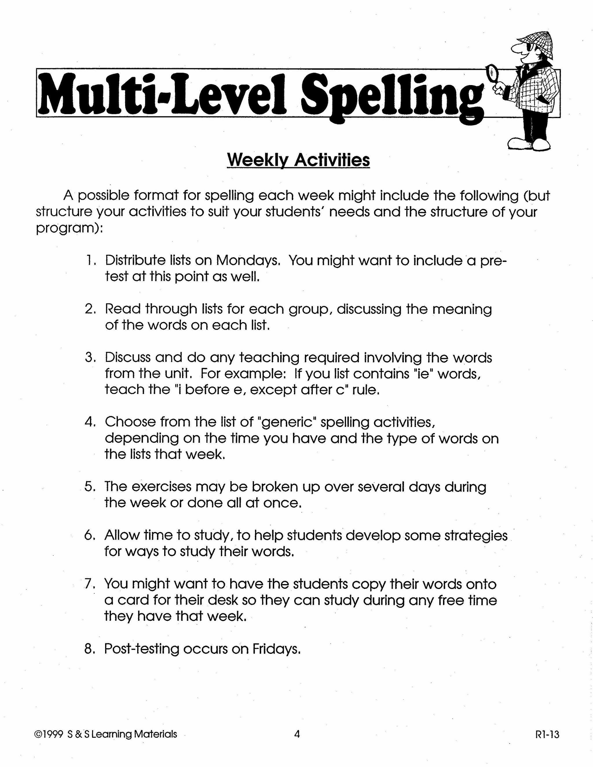 Multi-Level Canadian Spelling Program Grade 3-5