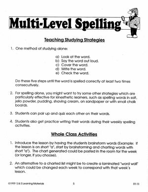 Multi-Level Canadian Spelling Program Grade 3-5