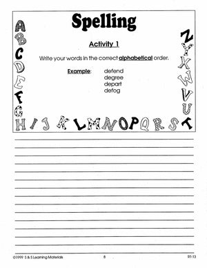 Multi-Level Canadian Spelling Program Grade 3-5