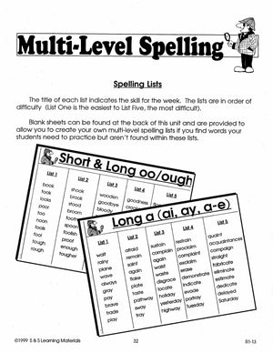Multi-Level Canadian Spelling Program Grade 3-5