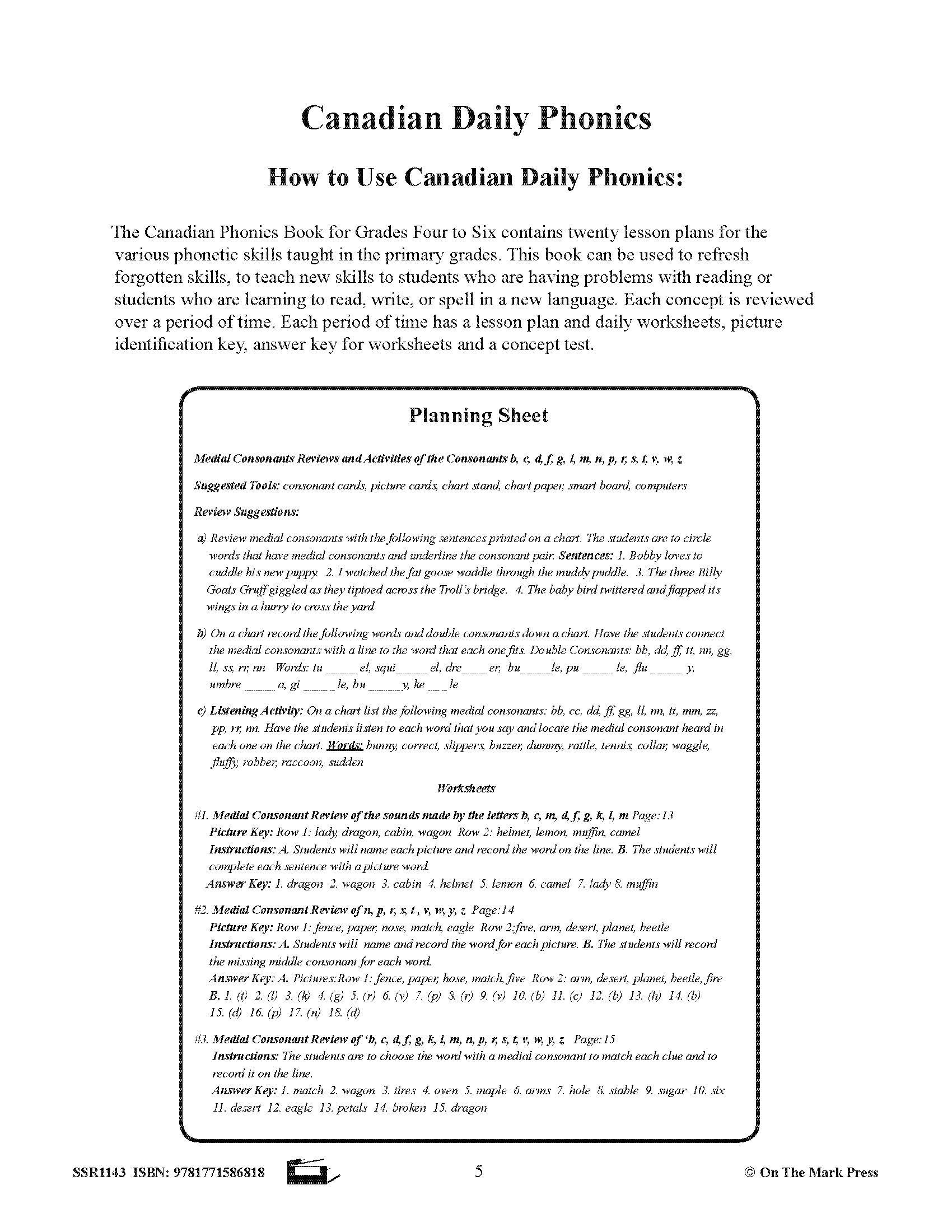 Canadian Daily Phonics Grades 4-6 Strengthen Phonics and Word Attack Skills