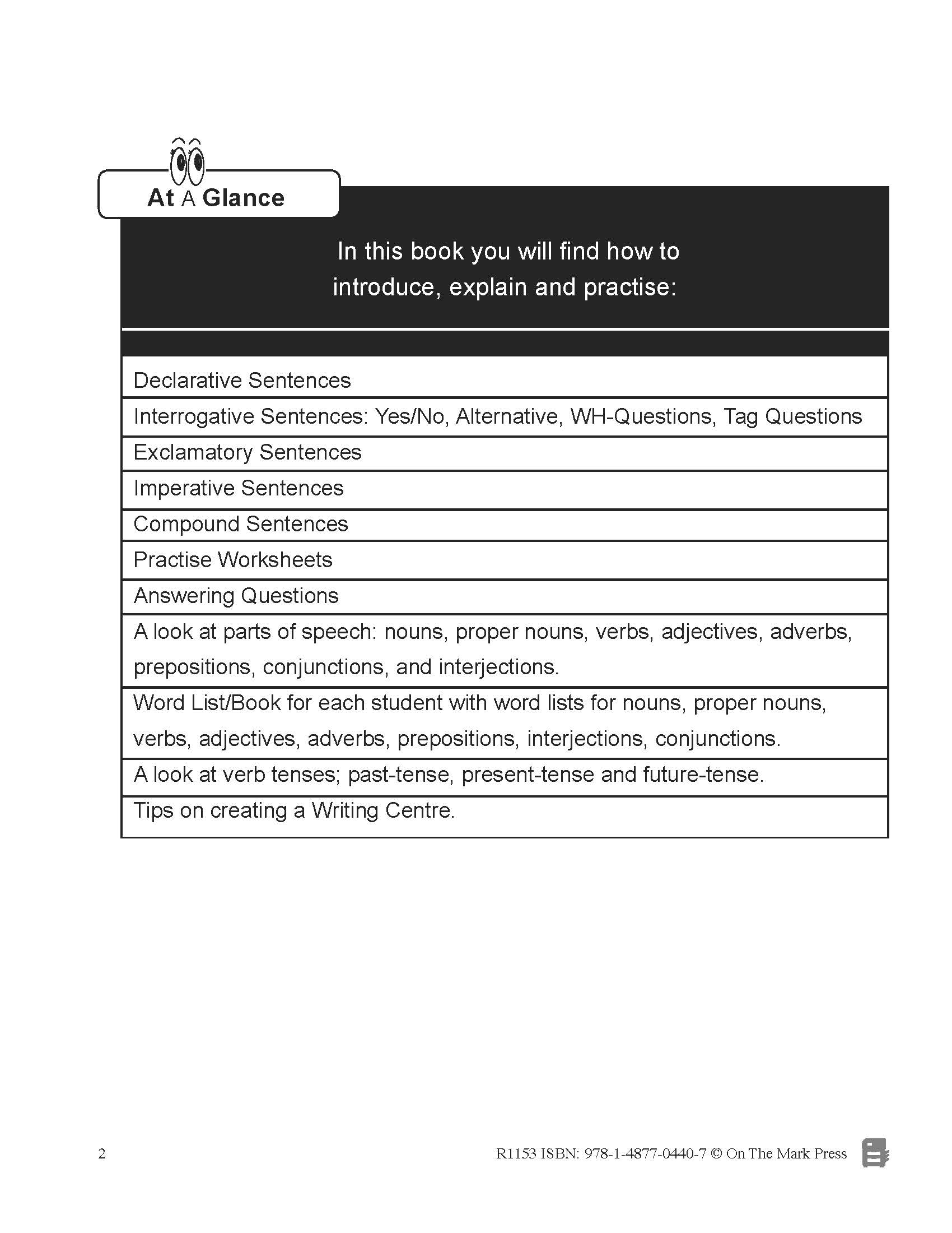 Sentence Writing - Canadian Writing Series Gr. 1-3