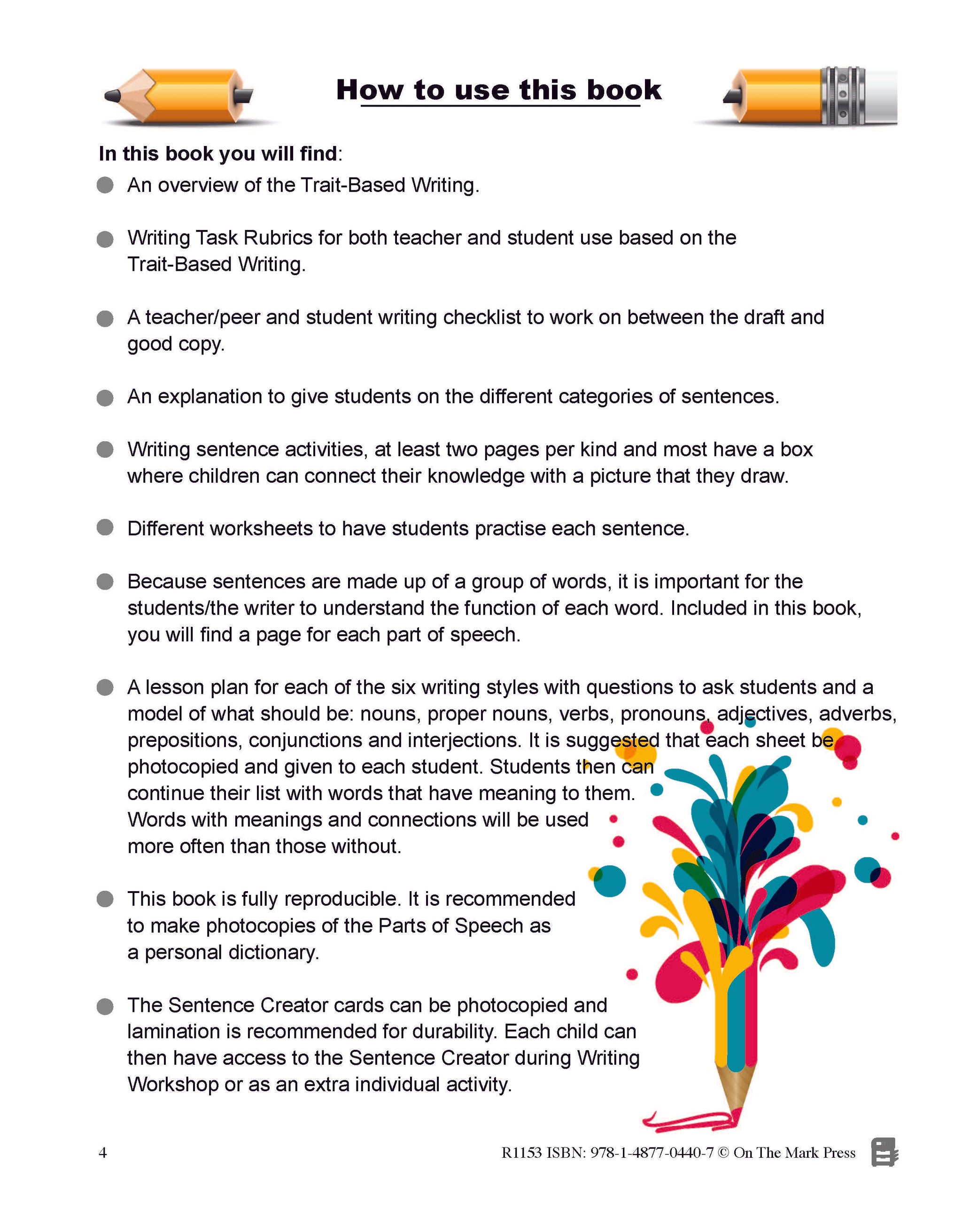 Sentence Writing - Canadian Writing Series Gr. 1-3