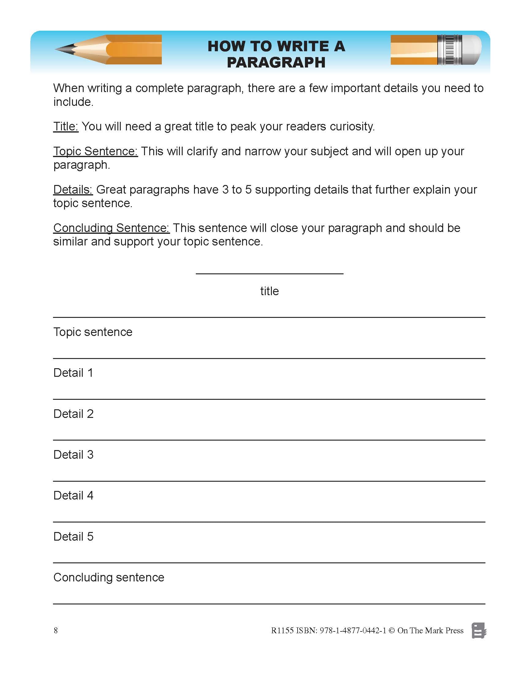 Paragraph Writing - Canadian Writing Series Gr. 2-4