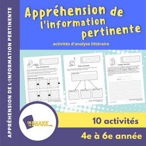 Appréhension de l'information pertinente 4e à 6e année : activités d'analyse littéraire