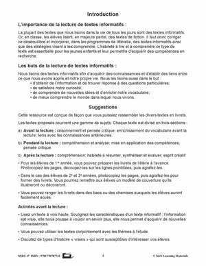 C'est un fait : Activités de compréhension de textes informatifs 1e année