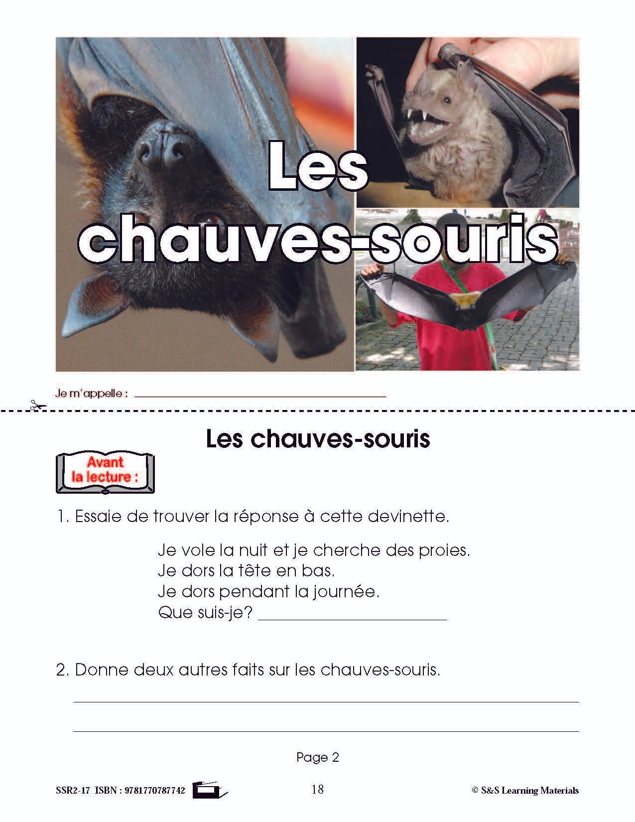 C'est un fait : Activités de compréhension de textes informatifs 1e année