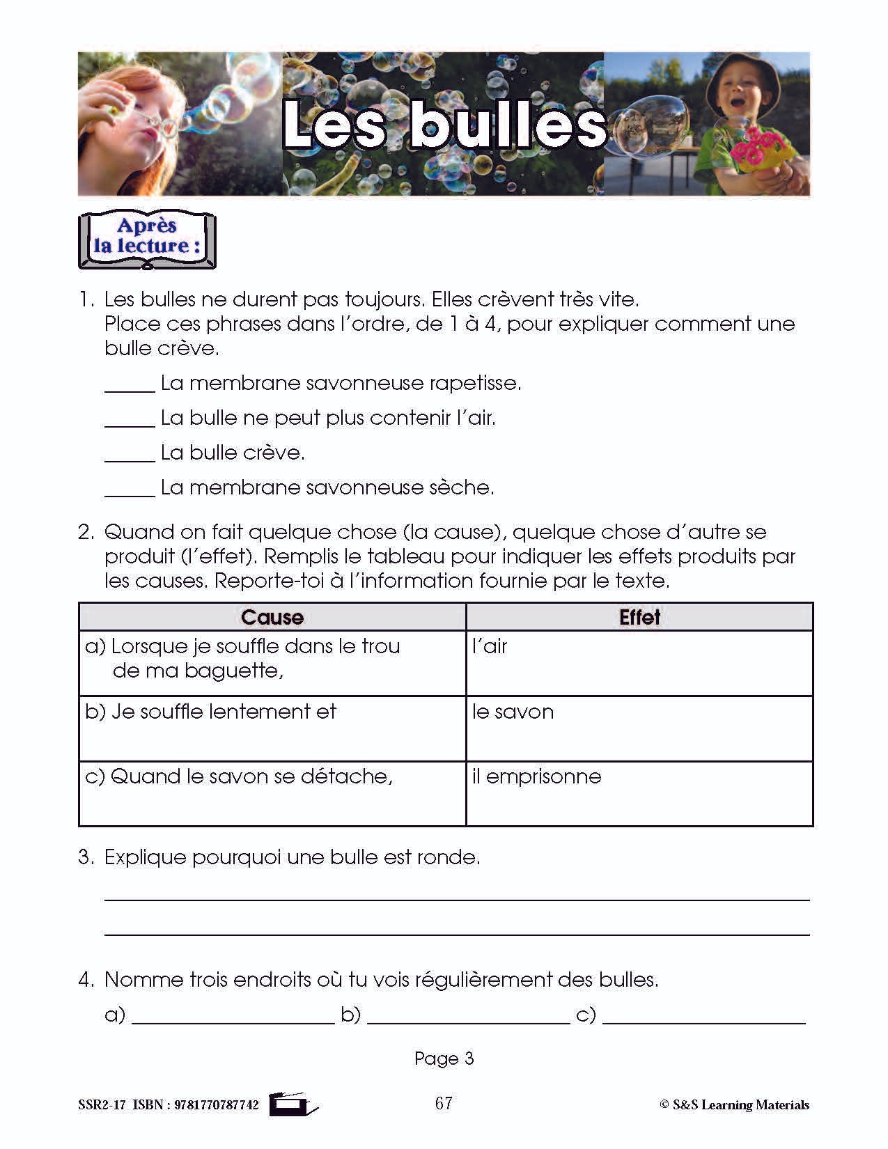 C'est un fait : Activités de compréhension de textes informatifs 3e année