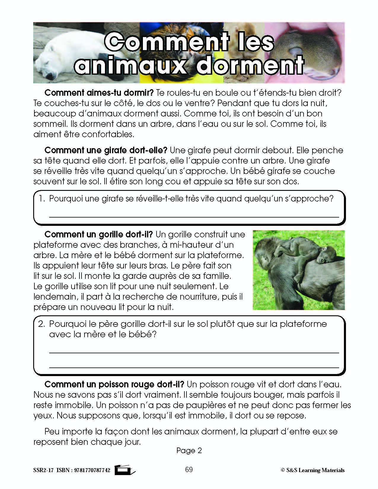 C'est un fait : Activités de compréhension de textes informatifs 3e année