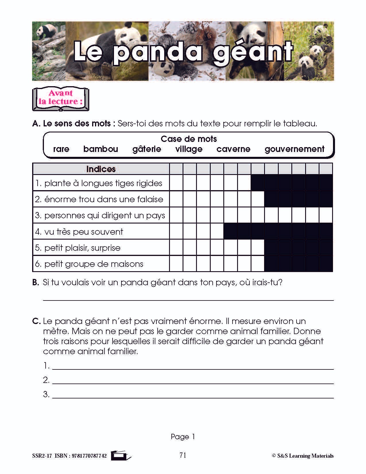 C'est un fait : Activités de compréhension de textes informatifs 3e année