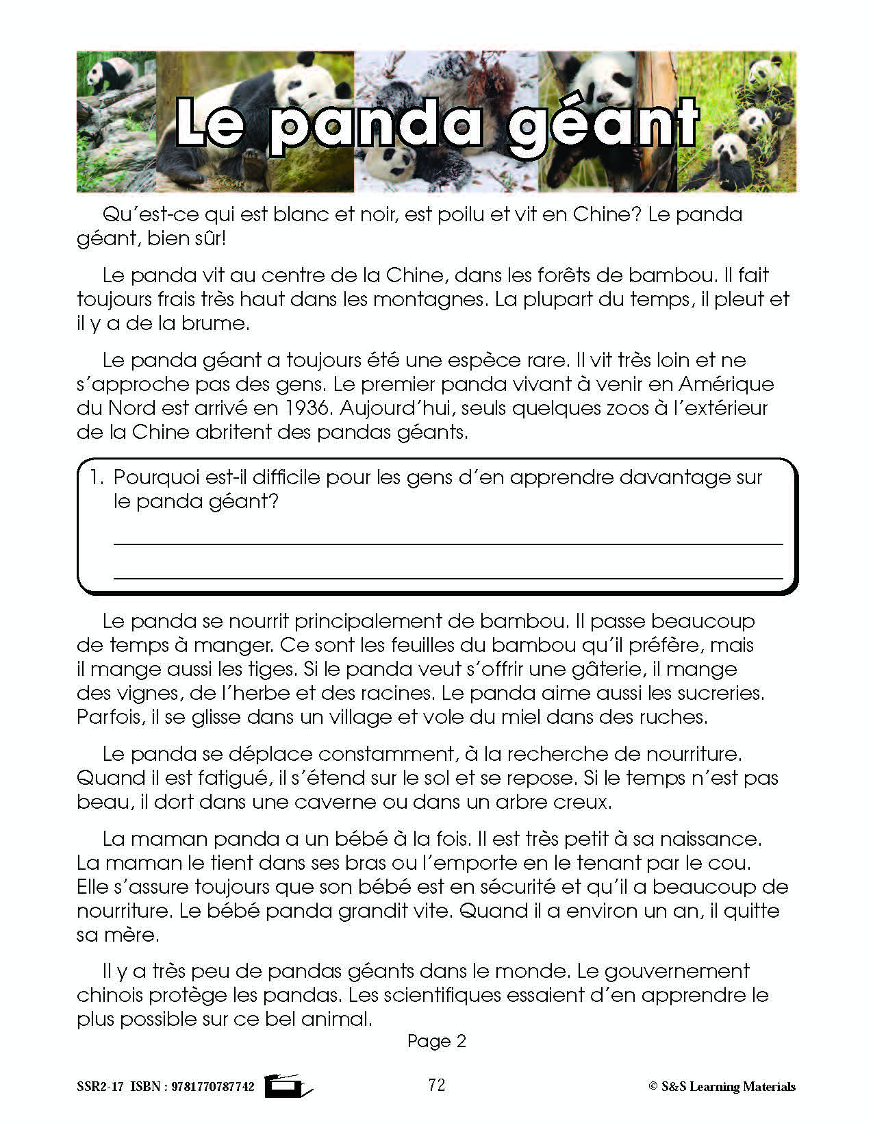 C'est un fait : Activités de compréhension de textes informatifs 3e année