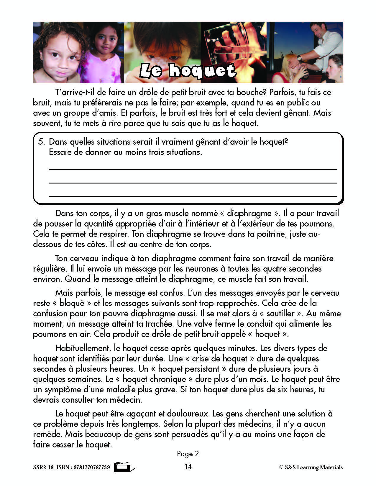 C'est un fait :  « Le hoquet » 4e année