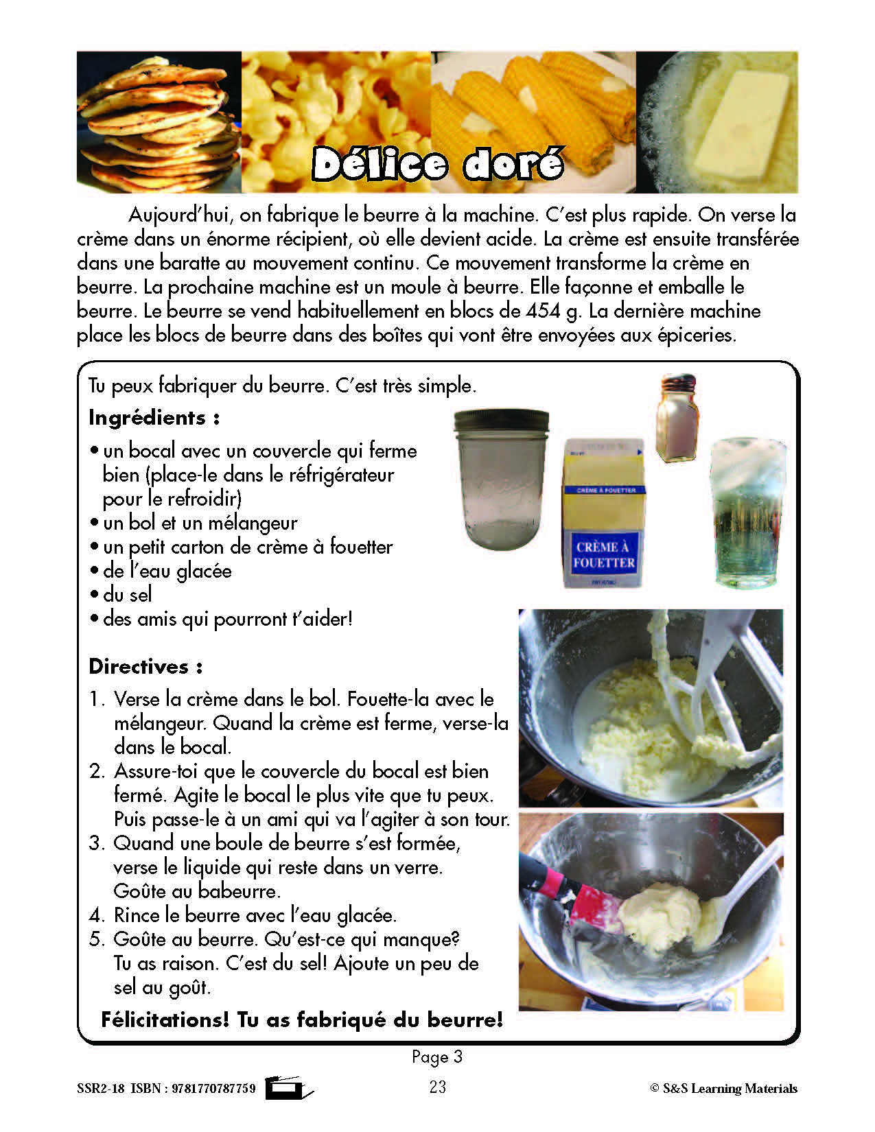 C'est un fait :  « Délice doré » 4e année