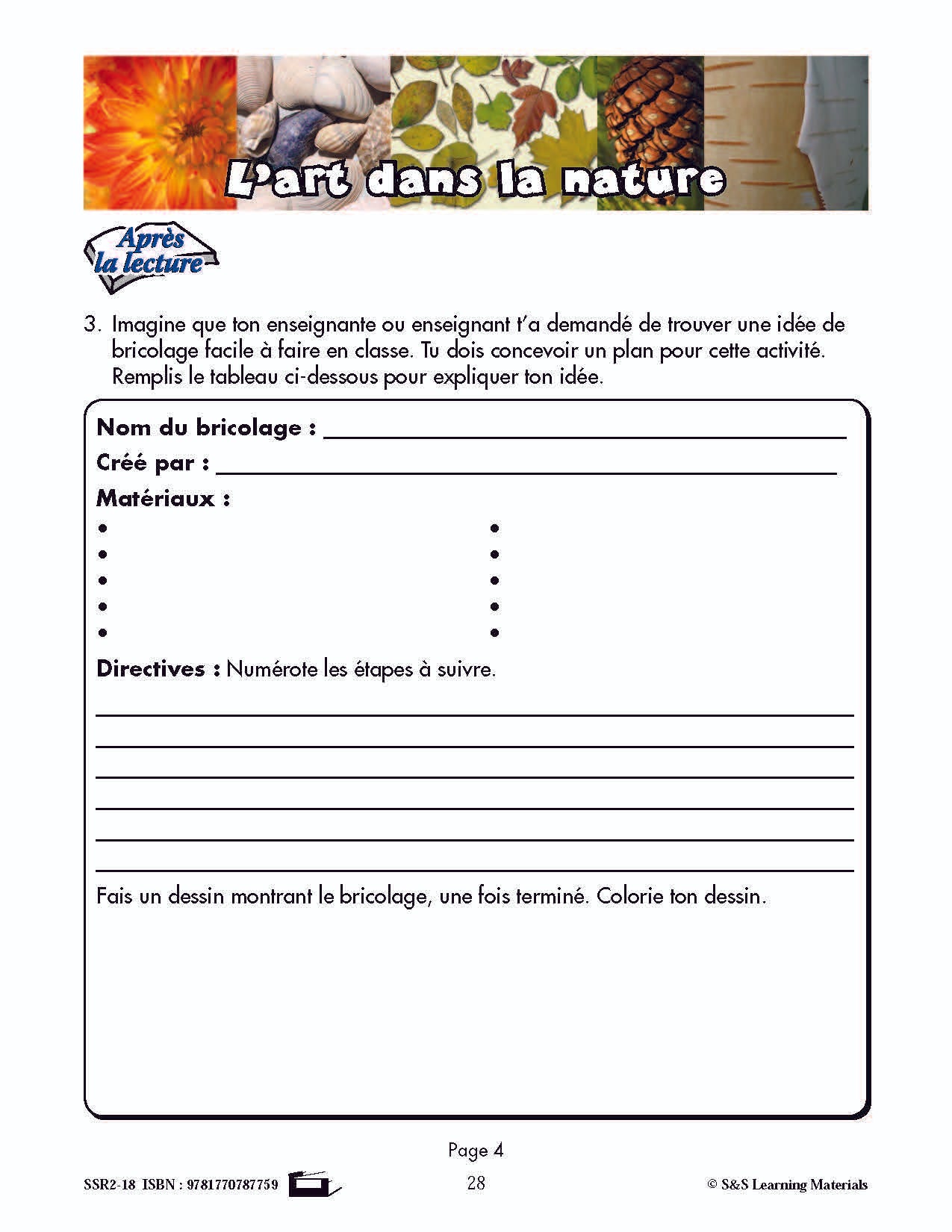 C'est un fait :  « L'art dans la nature » 4e année