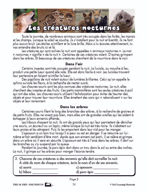 C'est un fait :  « Les créatures nocturnes » 4e année