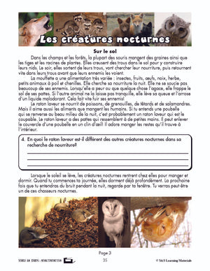 C'est un fait :  « Les créatures nocturnes » 4e année