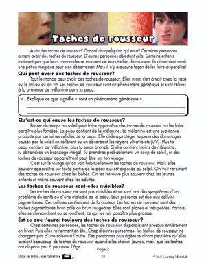 C'est un fait :  « Taches de rousseur » 5e année
