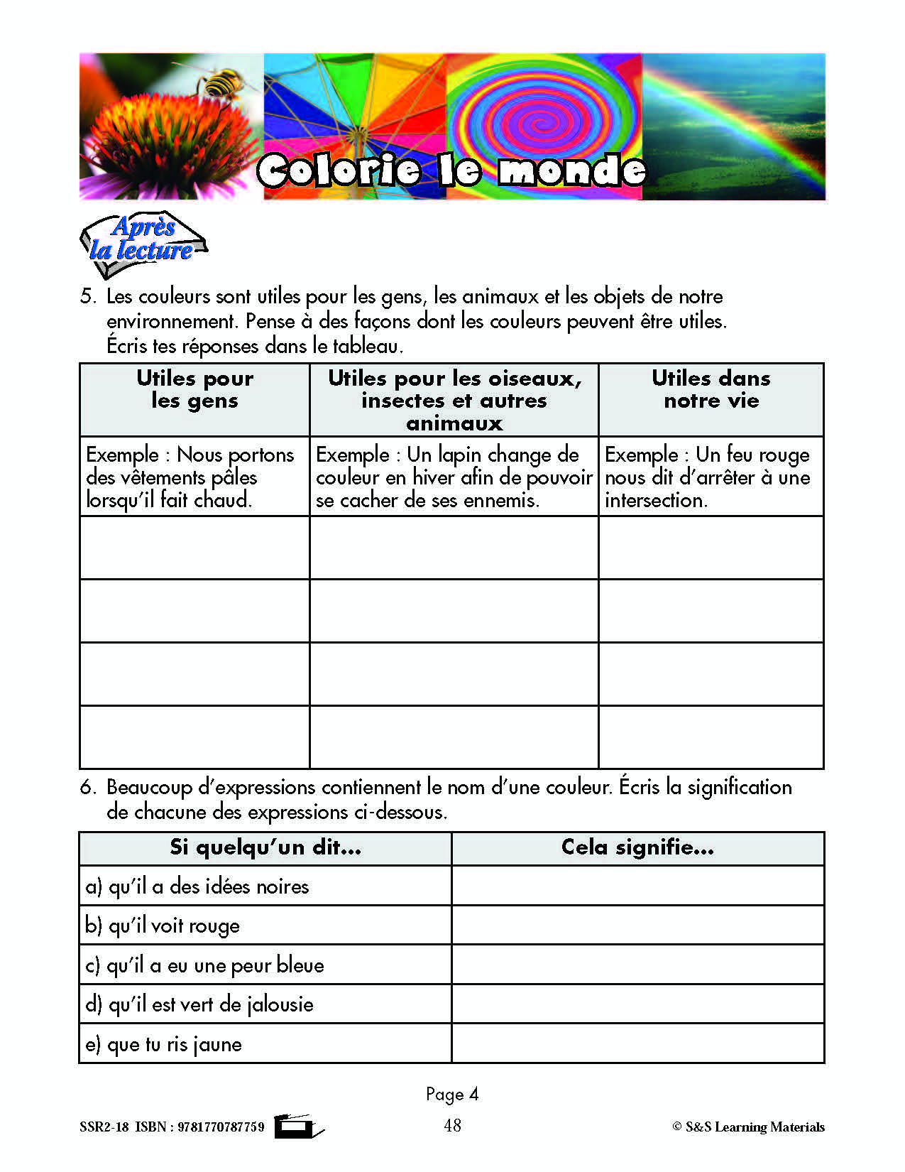 C'est un fait :  « Colorie le monde » 5e année