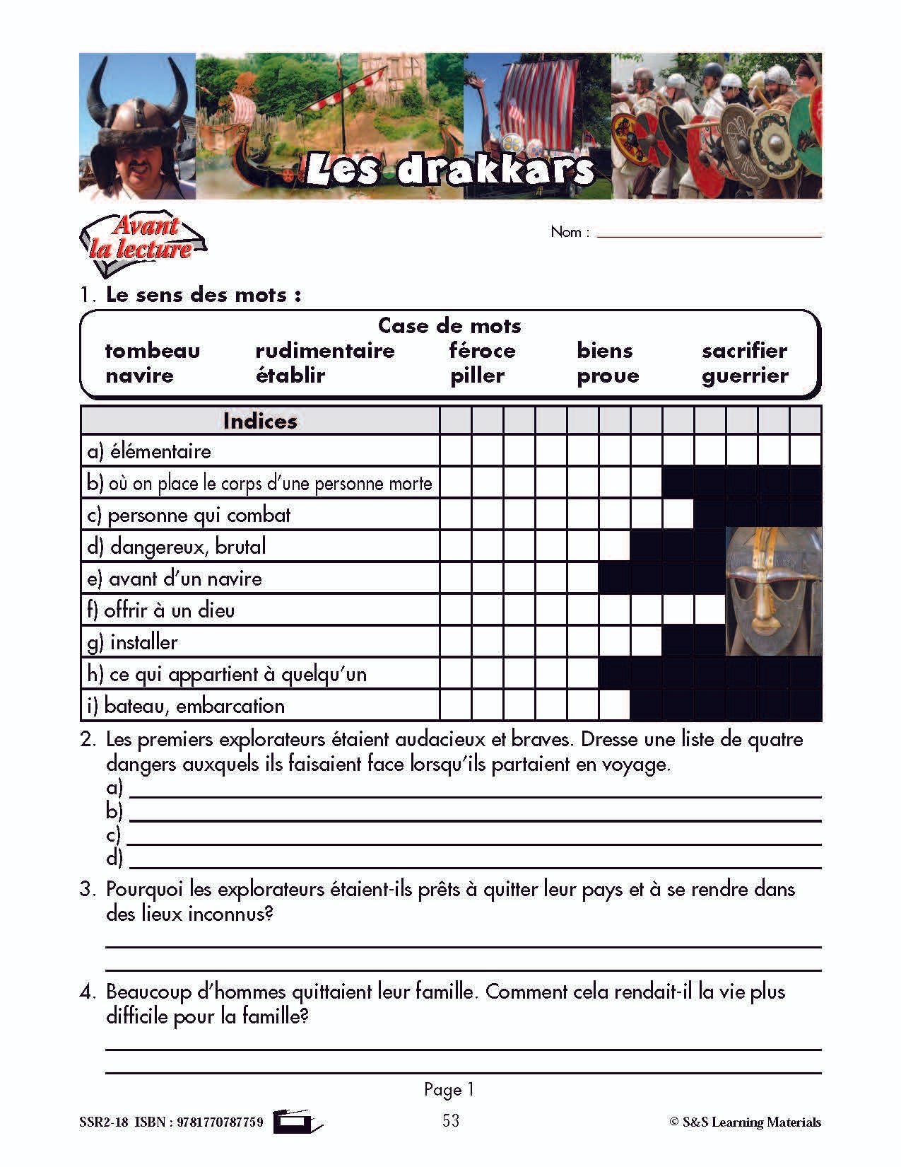 C'est un fait :  « Les drakkars » 5e année