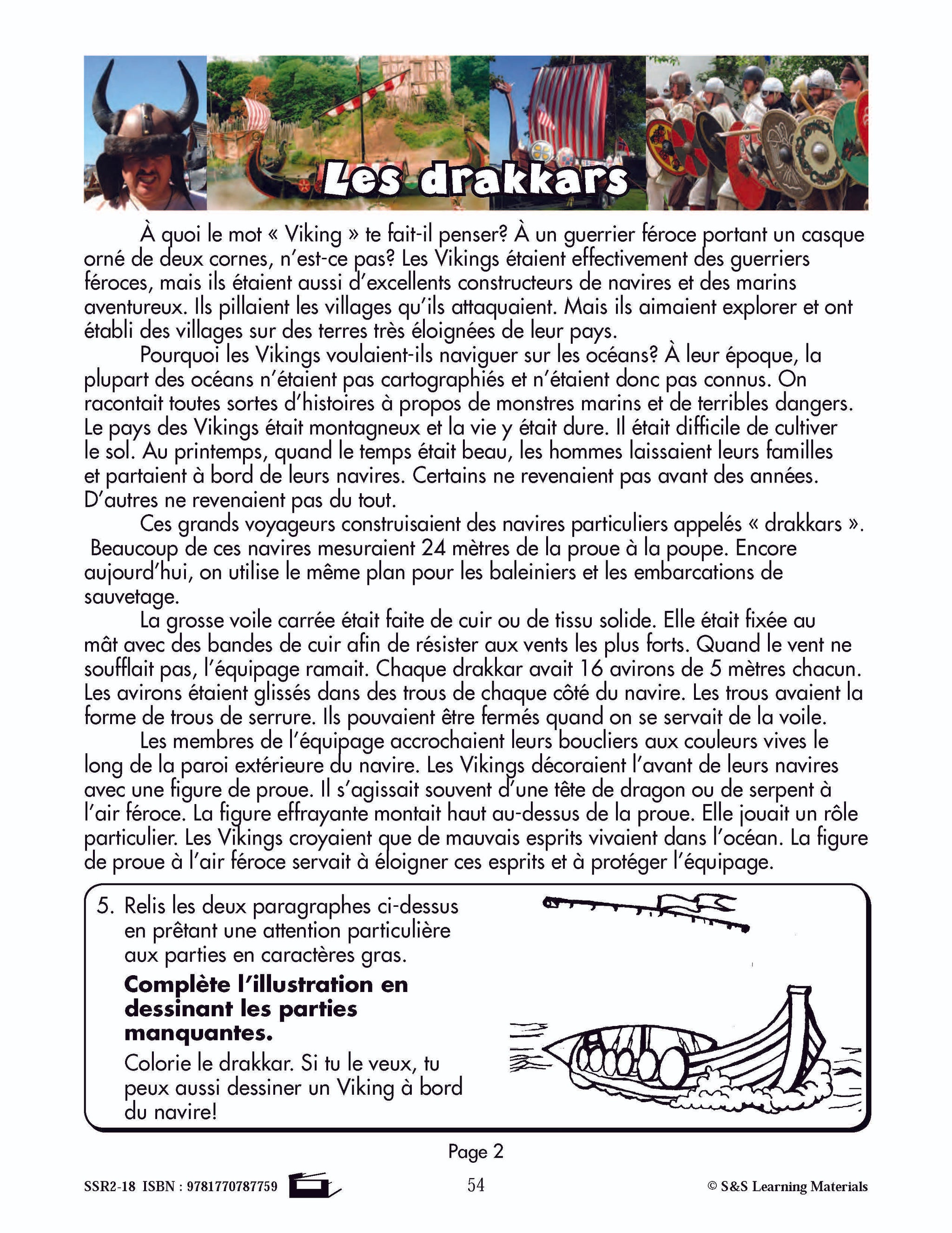 C'est un fait :  « Les drakkars » 5e année