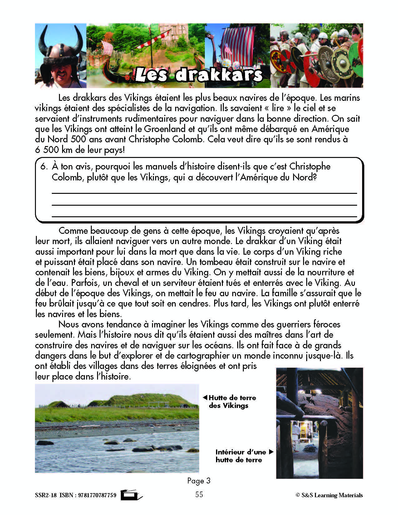 C'est un fait :  « Les drakkars » 5e année