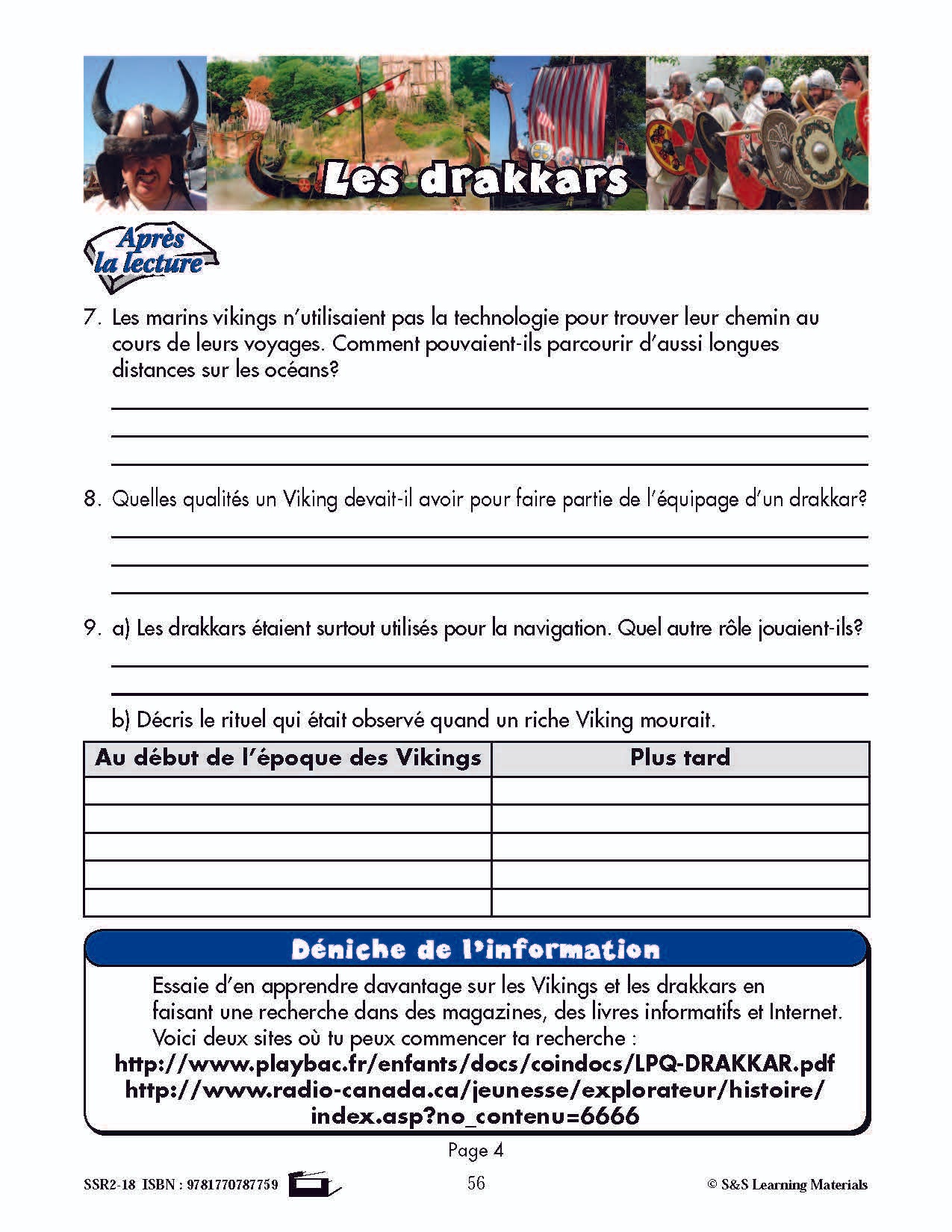 C'est un fait :  « Les drakkars » 5e année