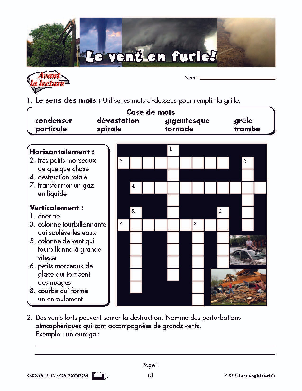 C'est un fait :  « Le vent en furie! » 5e année