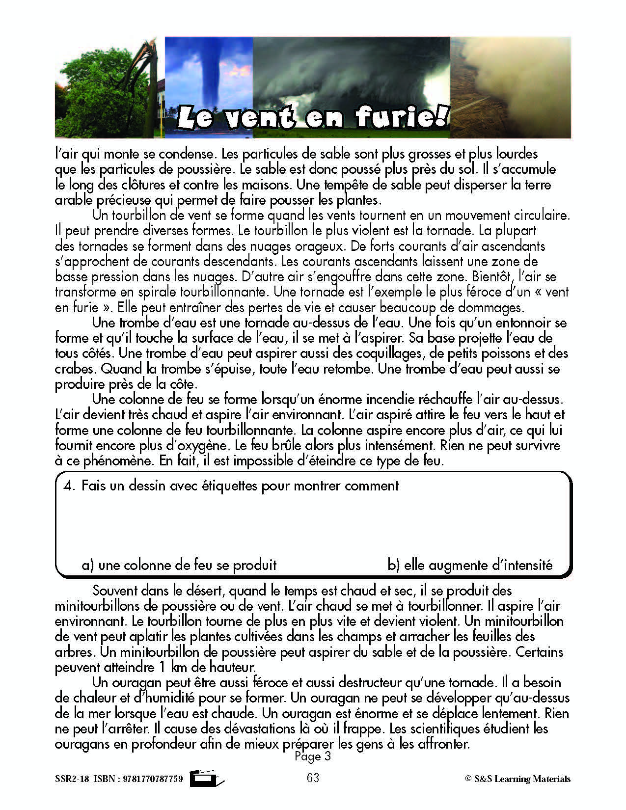 C'est un fait :  « Le vent en furie! » 5e année