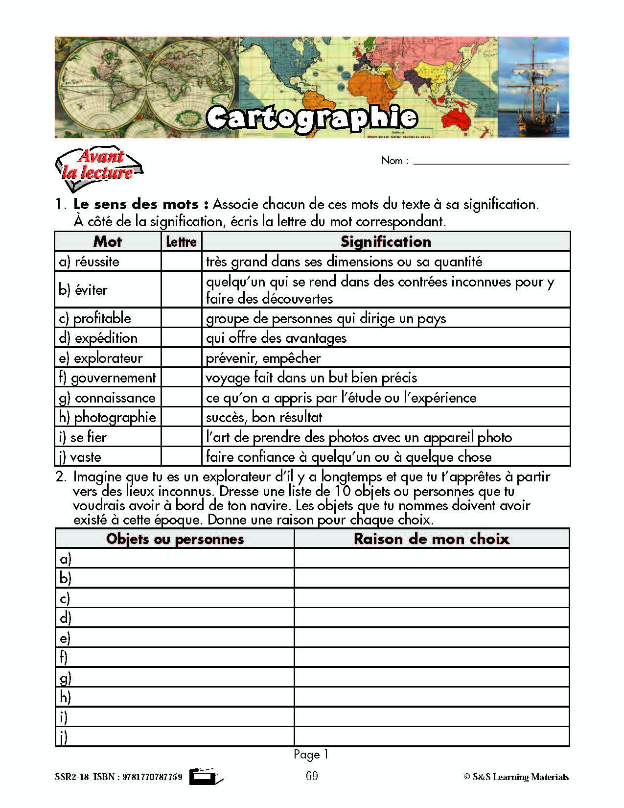 C'est un fait :  « Cartographie » 6e année