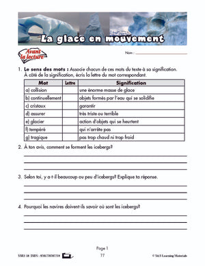C'est un fait :  « La glace en mouvement » 6e année