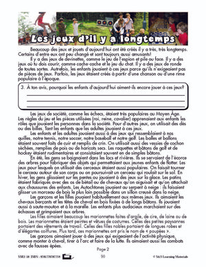 C'est un fait :  « Le jeu d'il y a longtemps » 6e année