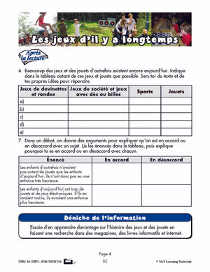 C'est un fait :  « Le jeu d'il y a longtemps » 6e année