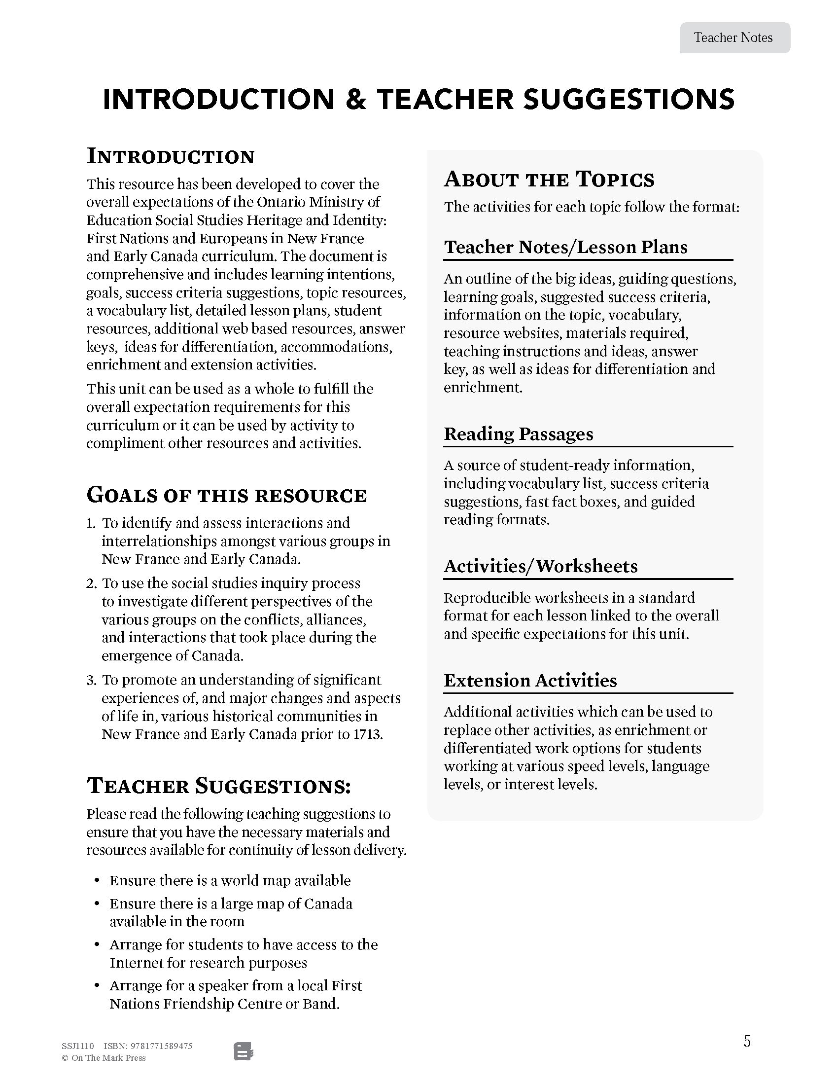 Ontario Grade 5 Social Studies Curriculum Savings Bundle!