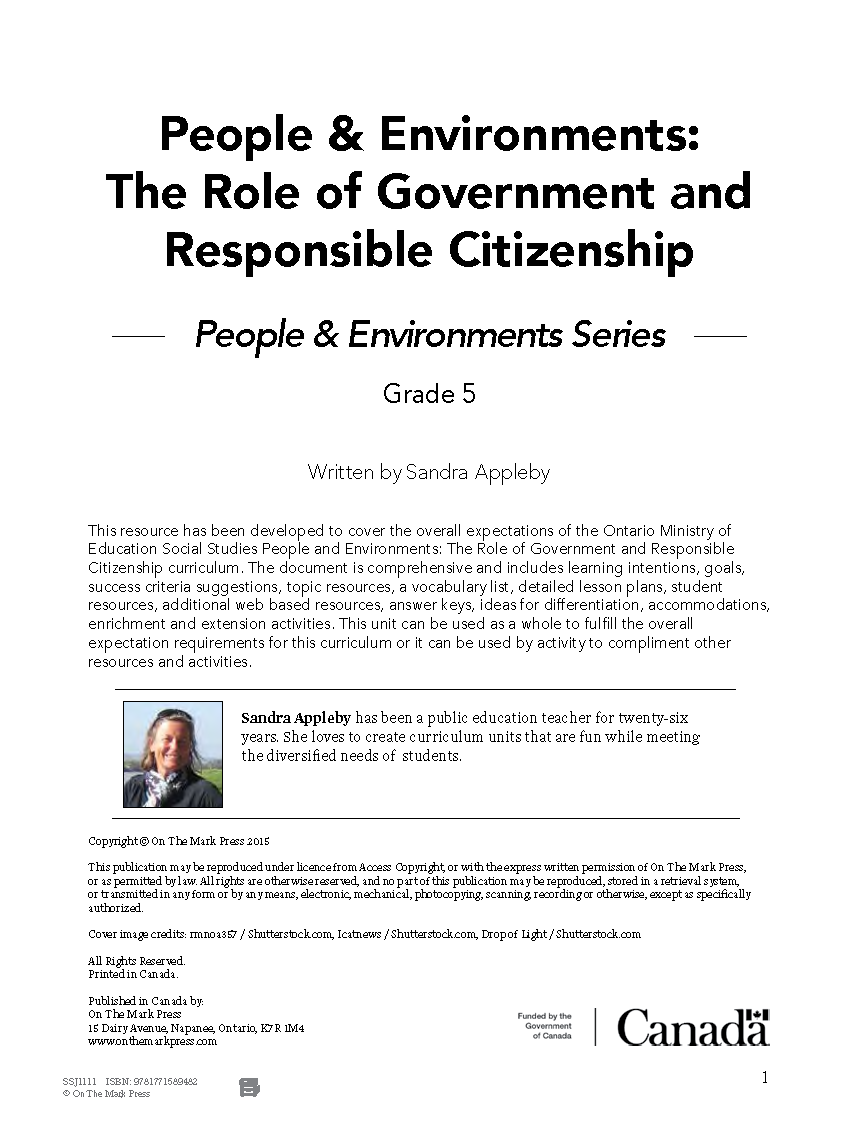 Ontario Grade 5 Social Studies Curriculum Savings Bundle!