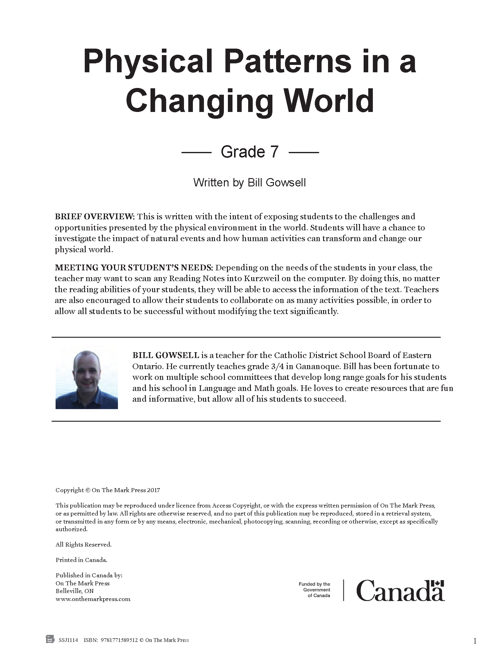 Ontario Grade 7 Geography Curriculum Savings Bundle!