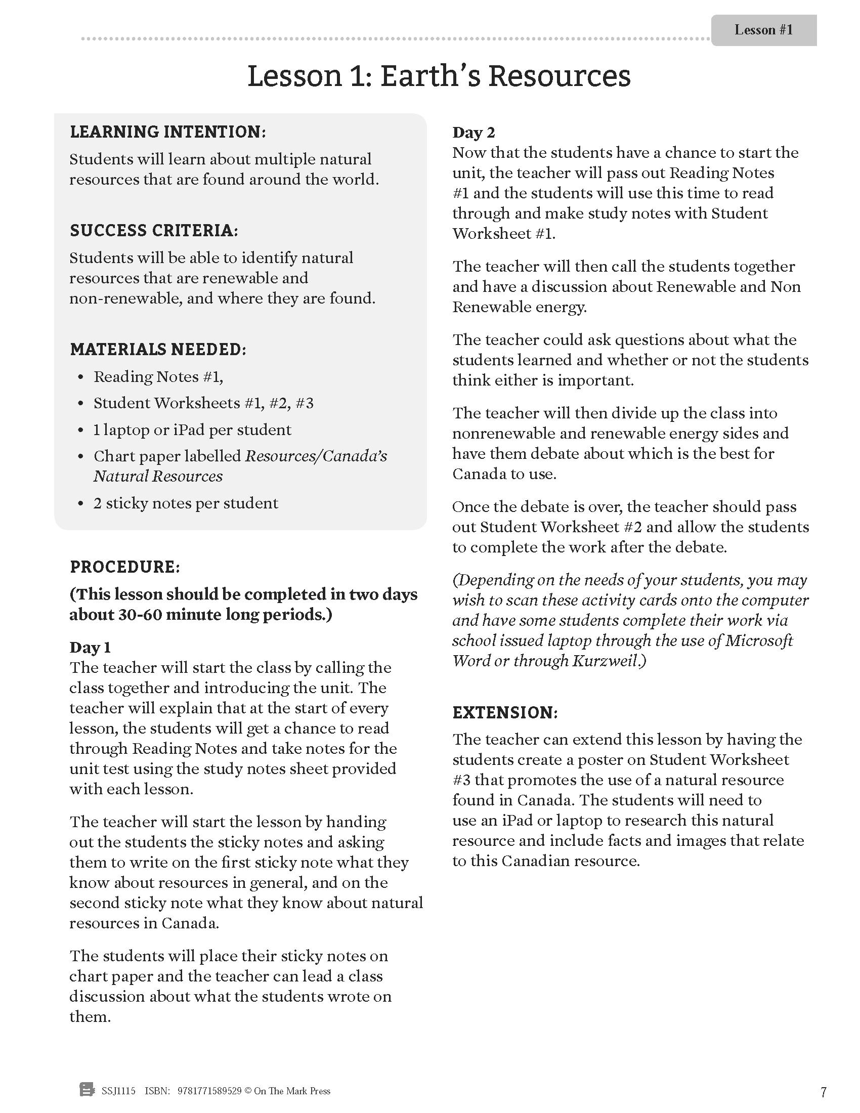 Ontario Grade 7 Geography Curriculum Savings Bundle!