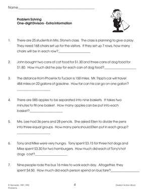 Division Word Problems Gr. 3-6
