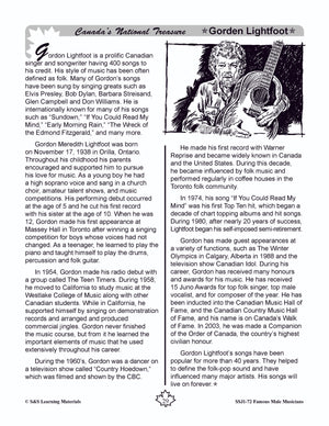 Famous Canadian Male Musicians Non Fiction Reading Grades 4-8